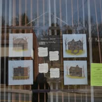 Commissioned storefront window art for Mount Hope Historic Walking Trail